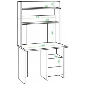 Письменный стол Беланта-Прям100+НКЛХ-100