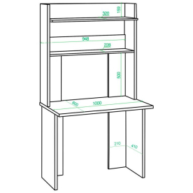 Письменный стол СКЛ-Прям100Р+НКЛХ-100