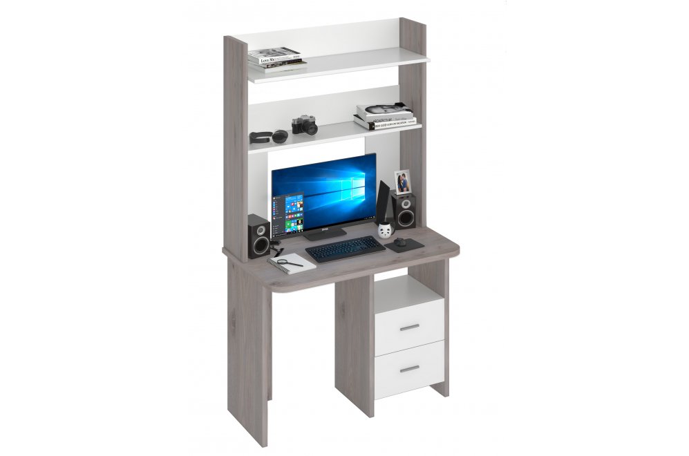 Письменный стол Беланта-Прям100Р+НКЛХ-100 НБЕ нельсон / белый