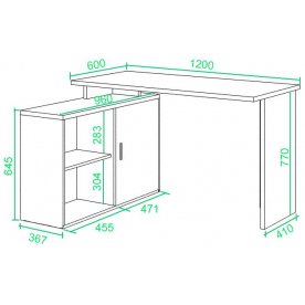 Письменный стол СКЛ-ПРЯМ120+ТБЛ-2