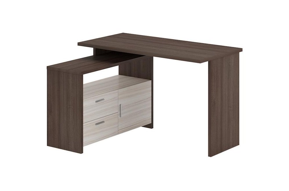 Письменный стол Беланта-ПРЯМ120+ТБЛ ШК шамони-ч / карамель