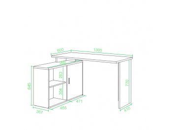 Письменный стол СКЛ-ПРЯМ130+ТБЛ-2
