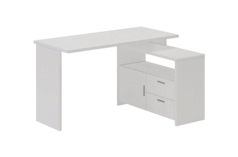 Письменный стол Беланта-ПРЯМ130+ТБЛ БЕ белый