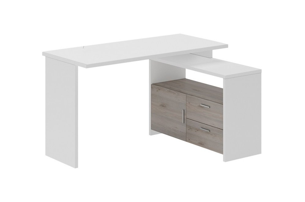 Письменный стол Беланта-ПРЯМ130+ТБЛ БЕН белый / нельсон