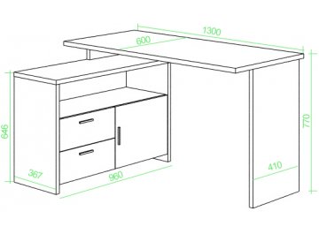 Письменный стол Беланта-ПРЯМ130+ТБЛ