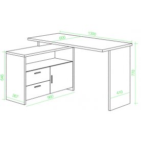 Письменный стол СКЛ-ПРЯМ130Р+ТБЛ
