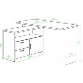 Письменный стол СКЛ-ПРЯМ130Р+ТБЛ