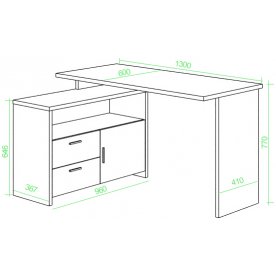 Письменный стол СКЛ-ПРЯМ130Р+ТБЛ