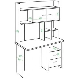 Письменный стол Беланта-Трап120+НКЛХ-120