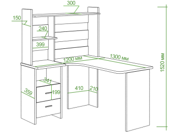 Письменный стол Беланта-Угл130+НКЛ-120