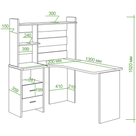 Письменный стол СКЛ-Угл130+НКЛ-120