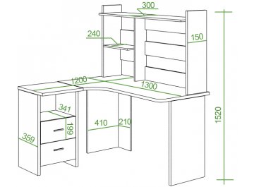 Письменный стол Беланта-Угл130+НКЛ-130