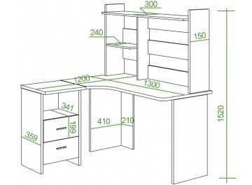 Письменный стол Беланта-Угл130+НКЛ-130