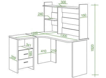 Письменный стол Беланта-Угл130+НКЛ-130