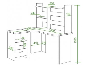 Письменный стол Беланта-Угл130+НКЛ-130