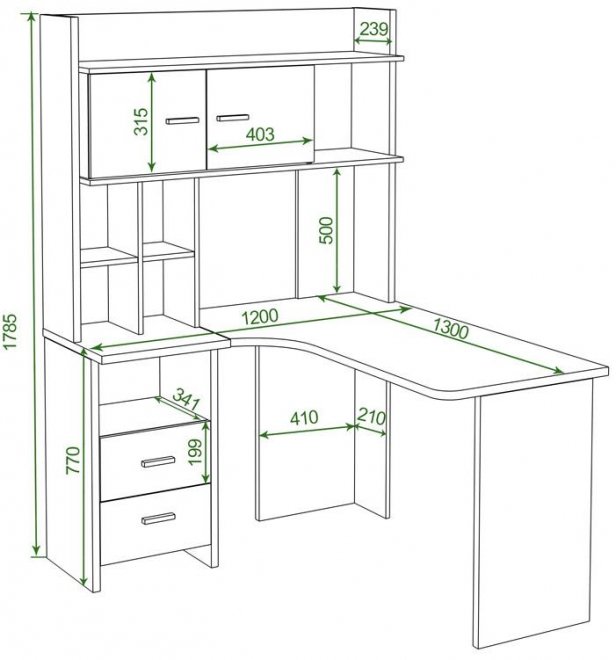 Письменный стол Беланта-Угл130+НКЛХ-120 БЕ правый белый жемчуг