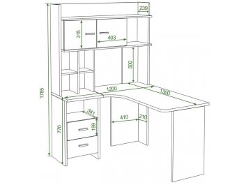 Письменный стол Беланта-Угл130+НКЛХ-120