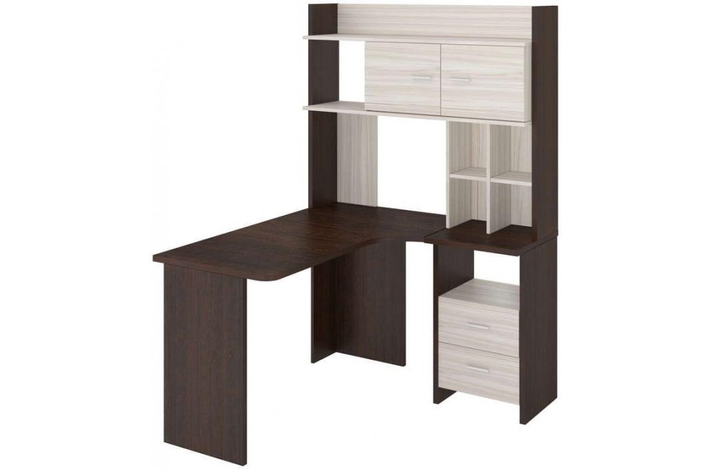 Письменный стол Беланта-Угл130+НКЛХ-120 ВК правый венге / карамель