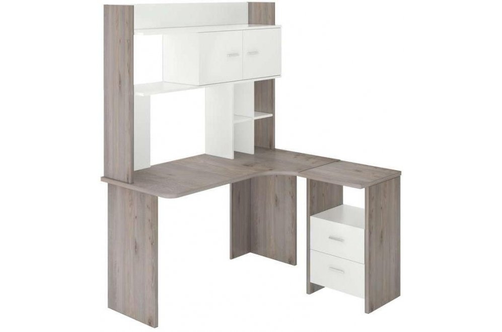 Письменный стол Беланта-Угл130+НКЛХ-130 НБЕ правый нельсон / белый