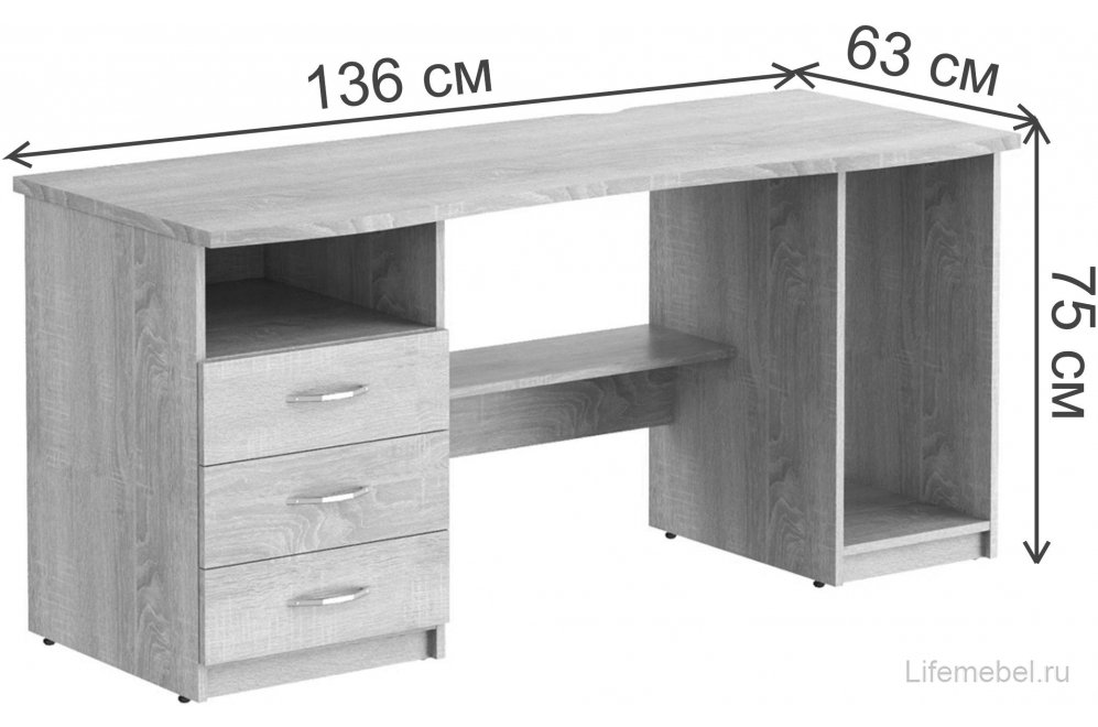 Письменный стол SkyLand COMP CD 1660.A 1360х630х750 дуб юкон модерн