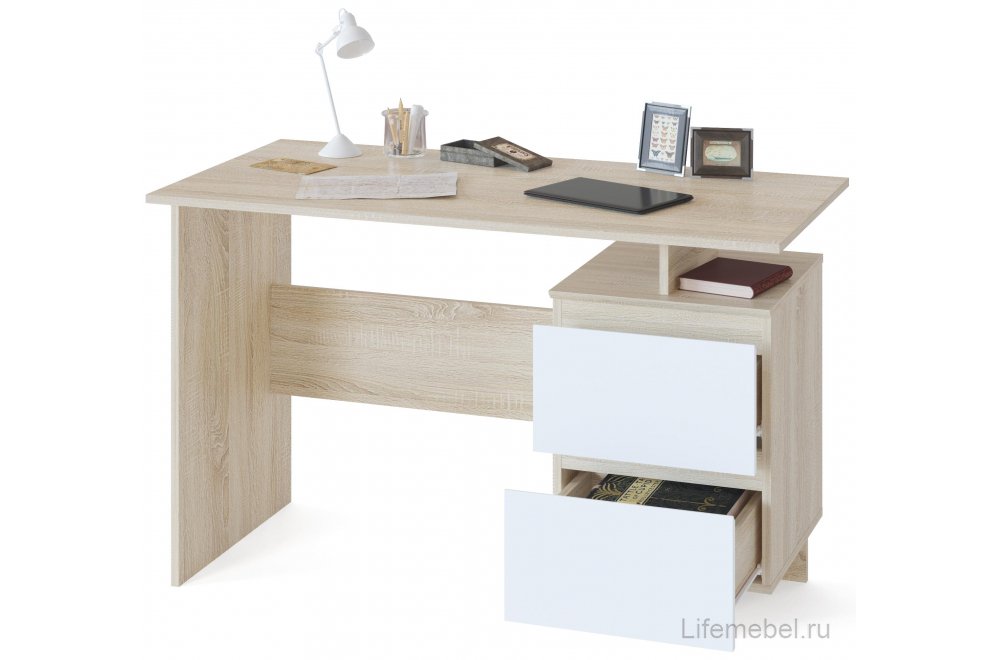 Письменный стол СПМ-19 дуб сонома / белый 