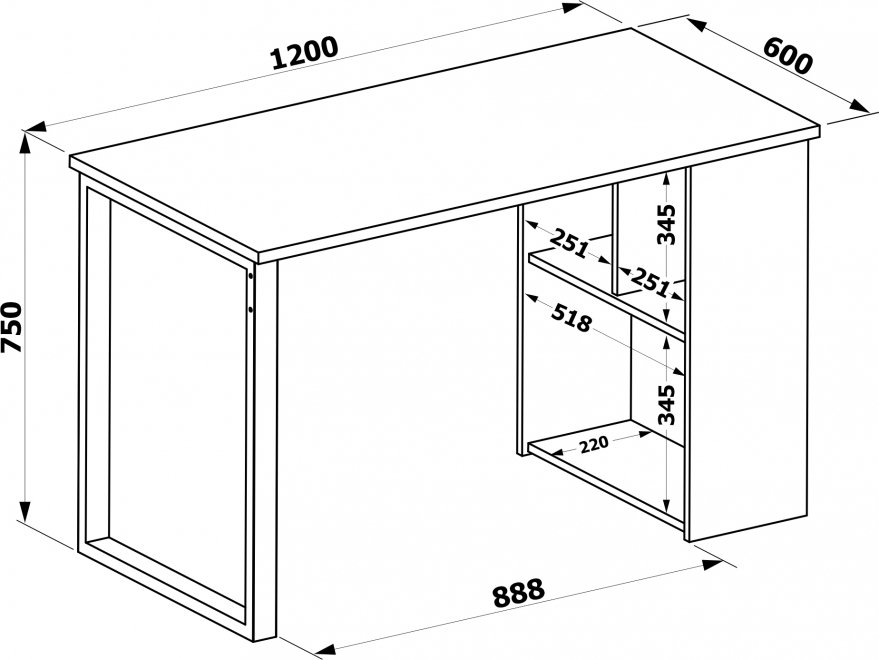 Письменный стол СПм-201 белый