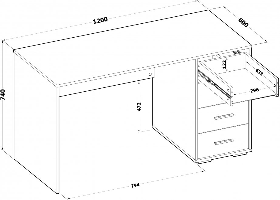 Письменный стол СПм-353 лдсп белый