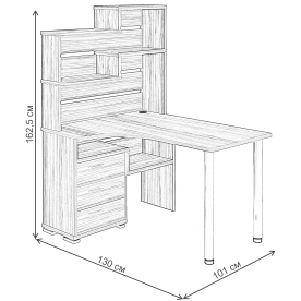 Письменный стол СР-132-130 БЕН-ЛЕВ левый