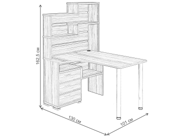 Письменный стол Жаспера-132-130 НБЕ левый