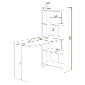 Письменный стол Лоревро-ОВ+С100Прям