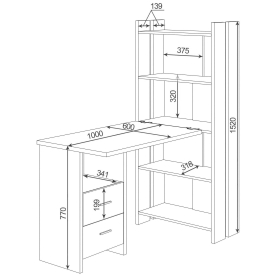 Письменный стол СТЛ-ОВ+Столешница100РПрям Ш