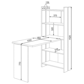 Письменный стол СТЛ-ОВ+Столешница100РПрям ШК