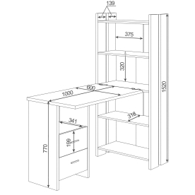 Письменный стол СТЛ-ОВ+Столешница100РПрям ШК