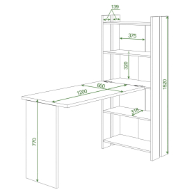 Письменный стол СТЛ-ОВ+Столешница120Прям КБЕ