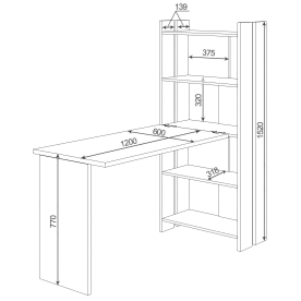 Письменный стол СТЛ-ОВ+Столешница120РПрям КШ