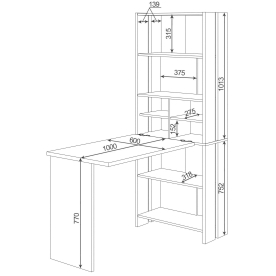Письменный стол СТЛ-ОВХ+Столешница100РПрям Ш