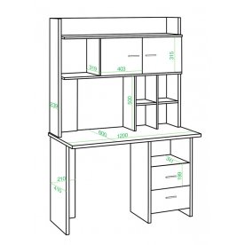 Письменный стол СКЛ-Прям120+НКЛХ-120 Ш