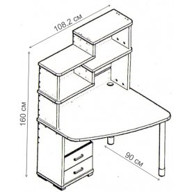 Письменный стол СК-24 БЕ-ПРАВ правый