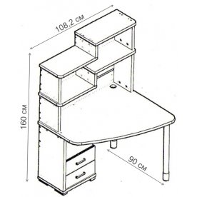 Письменный стол СК-24 КВ-ПРАВ правый