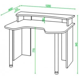 Письменный стол СКЛ-Игр120+НКИЛ120 Ш