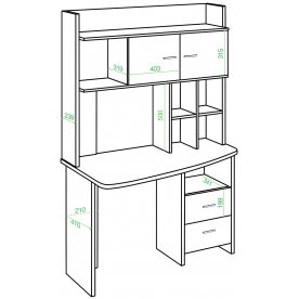Письменный стол СКЛ-Крл120+НКЛХ -120 КВ ЛЕВ