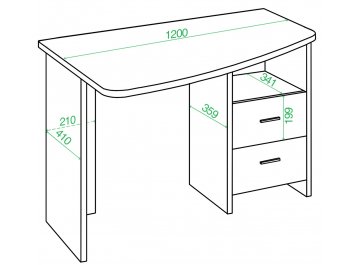 Письменный стол СКЛ-Крл 120 БЕН ЛЕВ