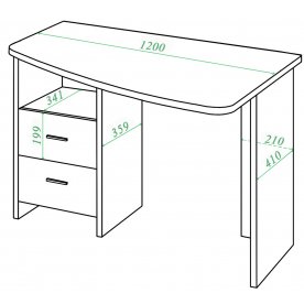Письменный стол СКЛ-Крл 120 ШК ПРАВ
