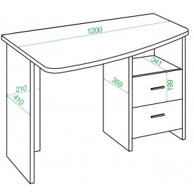 Письменный стол СКЛ-Крл 120 В ЛЕВ