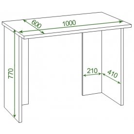 Письменный стол СКЛ-Прям100Р(без тумбы) Н