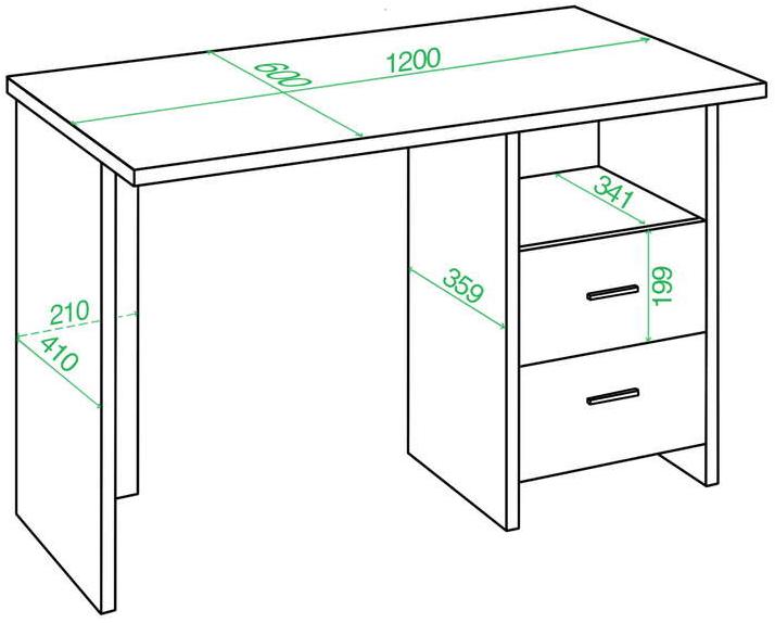 Письменный стол Беланта-Прям120Р БЕ белый