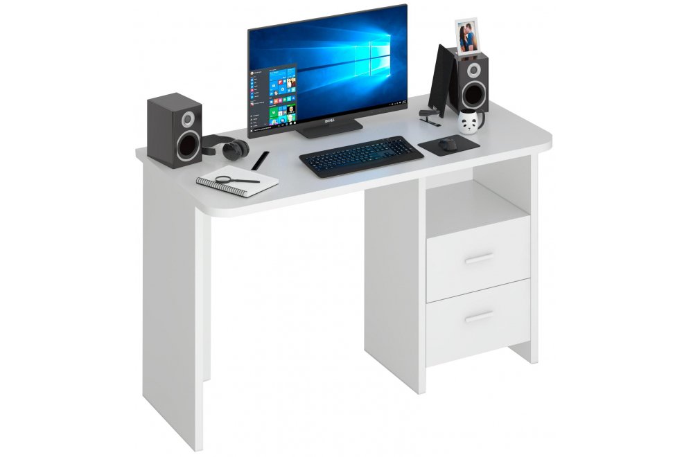 Письменный стол Беланта-Прям120Р БЕ белый