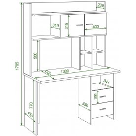 Письменный стол СКЛ-Прям130+НКЛХ-130 Н