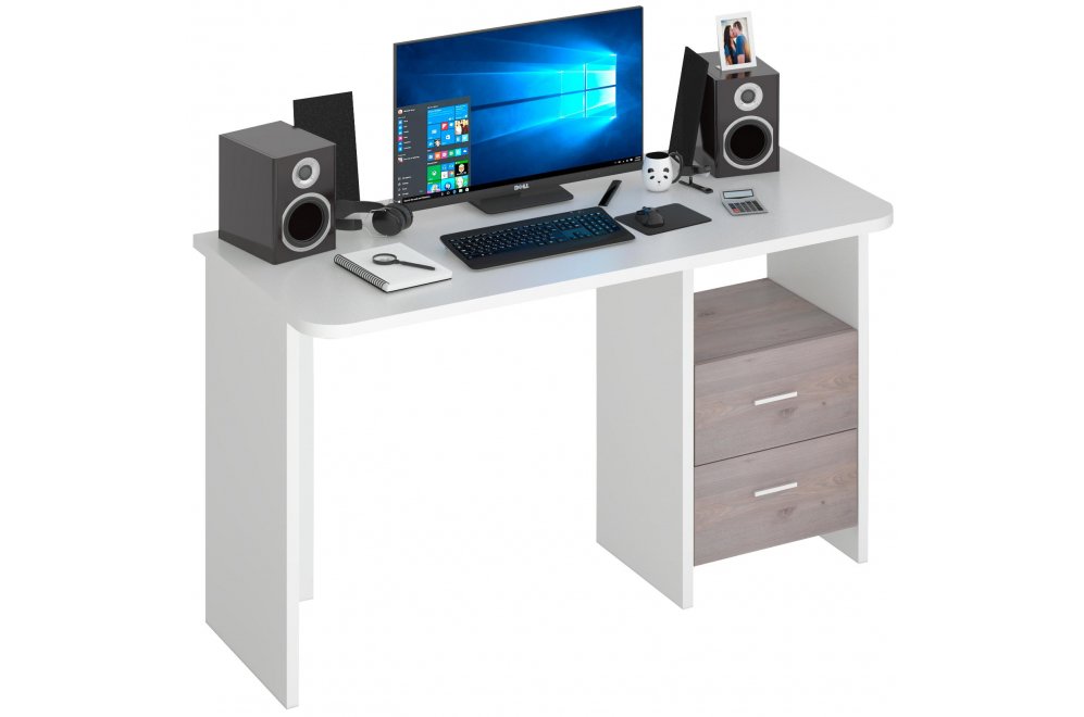 Письменный стол Беланта-Прям130Р БЕН белый / нельсон