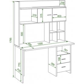 Письменный стол СКЛ-Прям130Р+НКЛХ-130 НБЕ